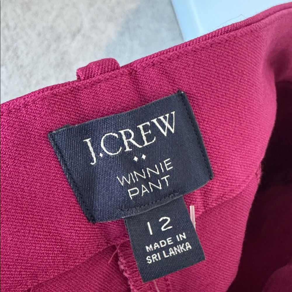 J. Crew NWT "Winnie Pant", Fuchsia - Size 12 - Picture 5 of 6